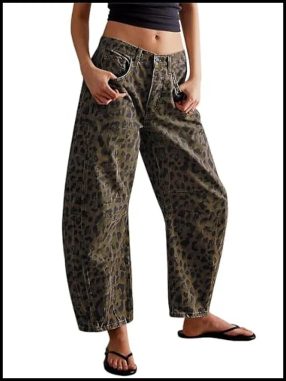 Wide Leg Cropped Baggy Y2k Mid Rise Jeans - Boyfriend Harem Denim Pants